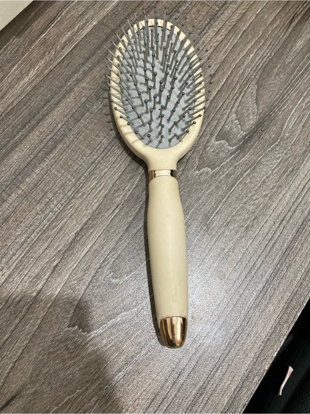 Cream Paddle Hair Brush with Gold Accents - Women Hair Tools